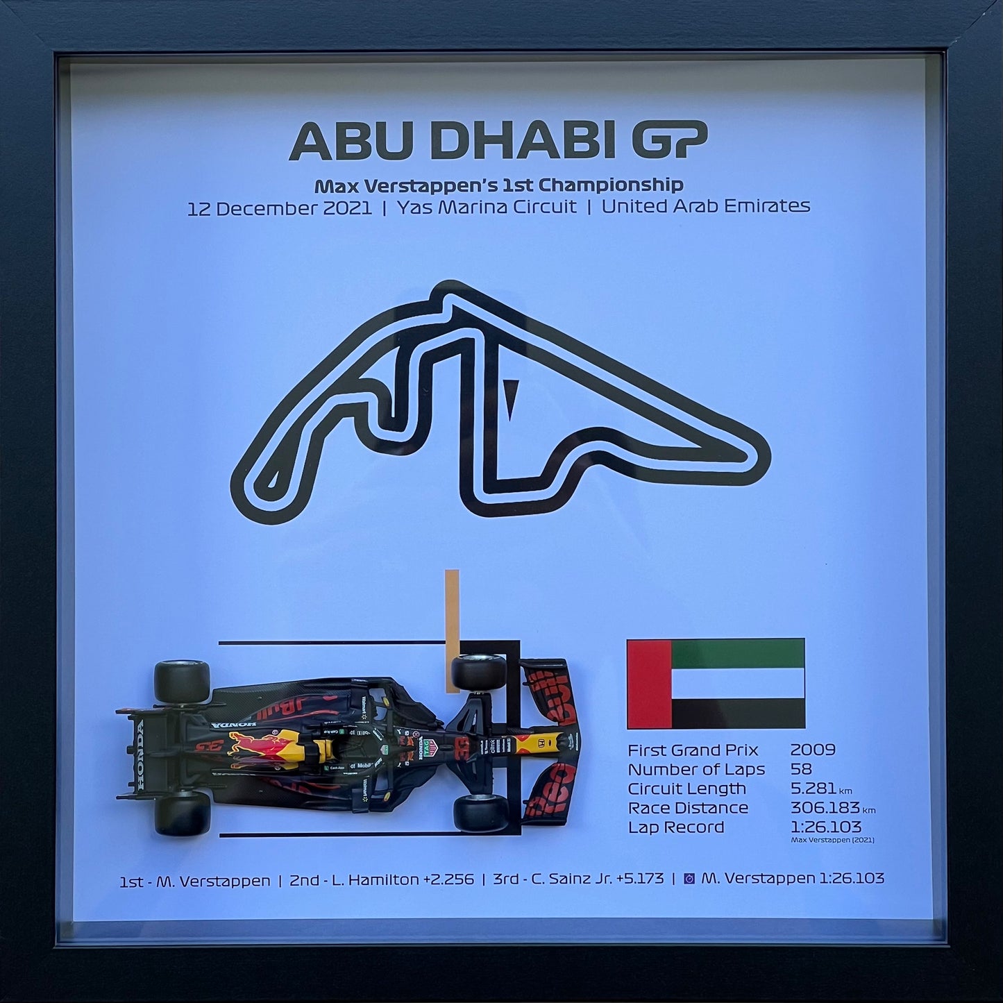 F1 Shadow Box Frame - Max Verstappen's 1st Championship 2021
