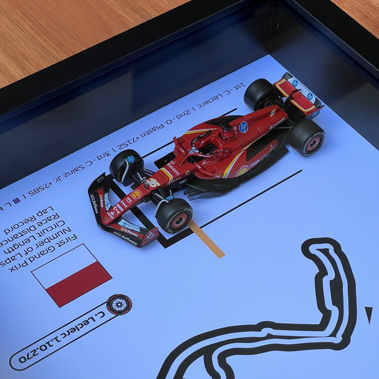 F1 Shadow Box Frame - Charles Leclerc's Home Win Monaco 2024