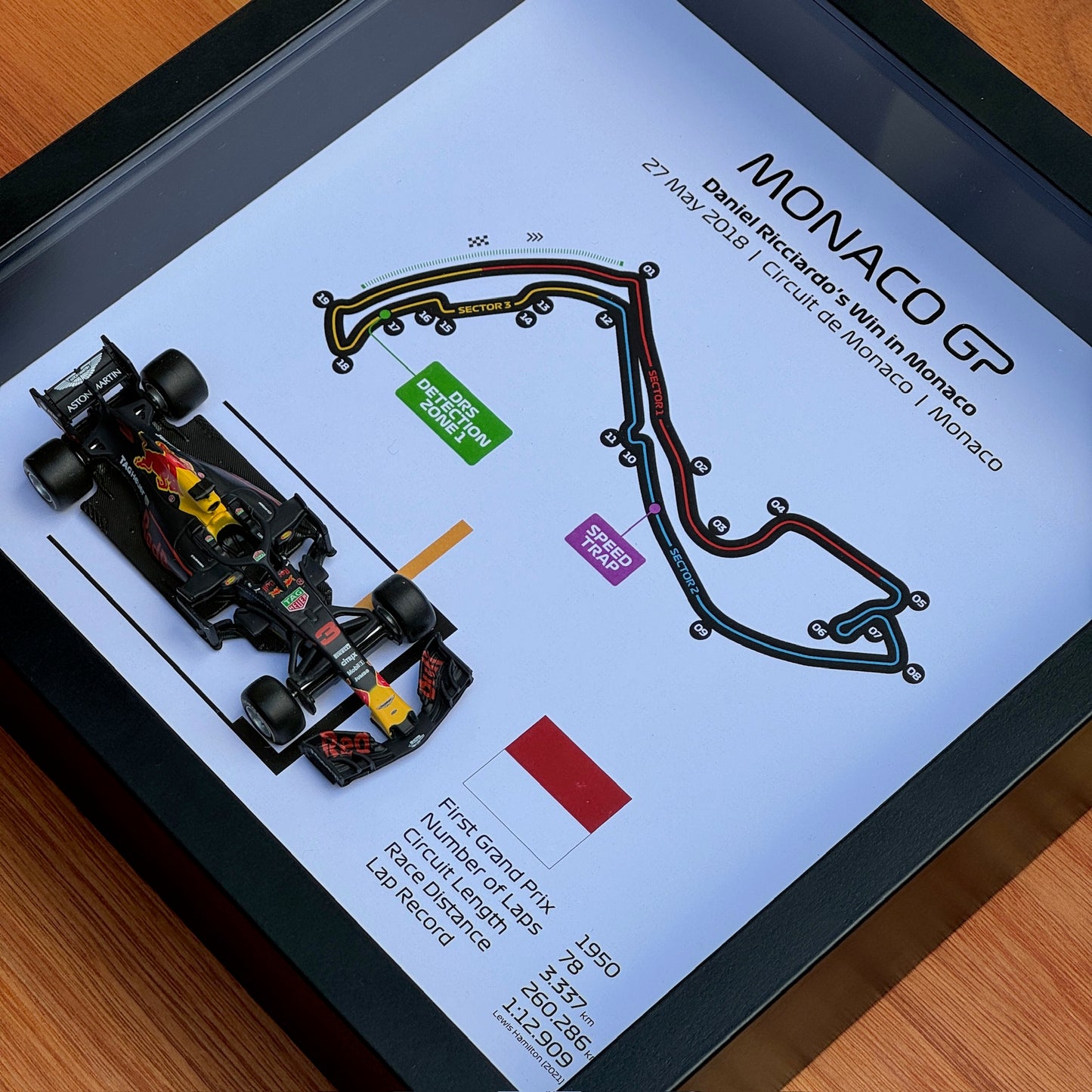 Daniel Ricciardo F1 Win Shadow Box Frame