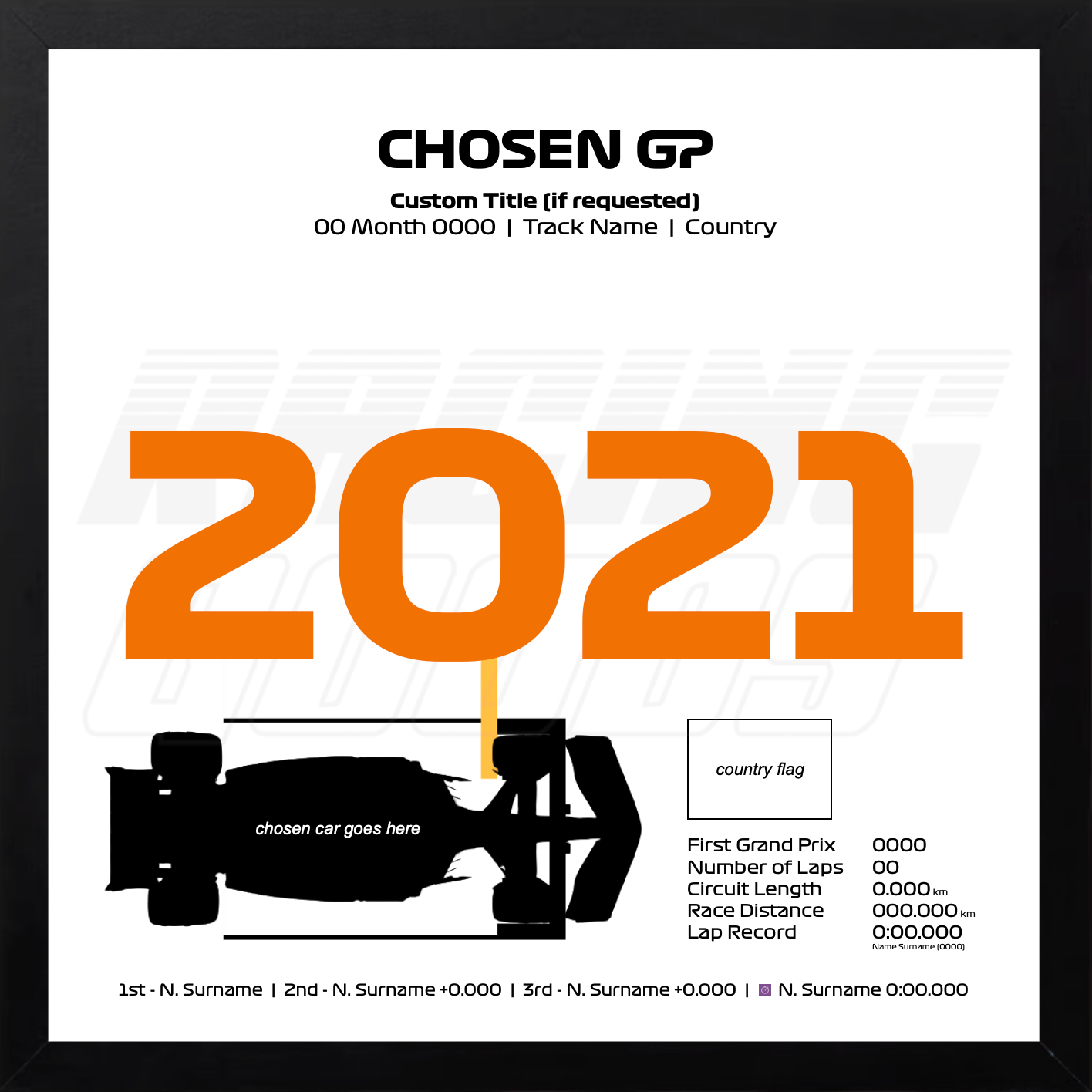 2021 CUSTOM F1 Win Shadow Box Frame