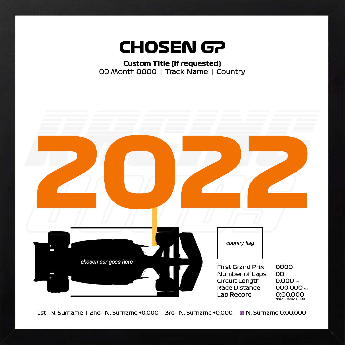2022 CUSTOM F1 Win Shadow Box Frame