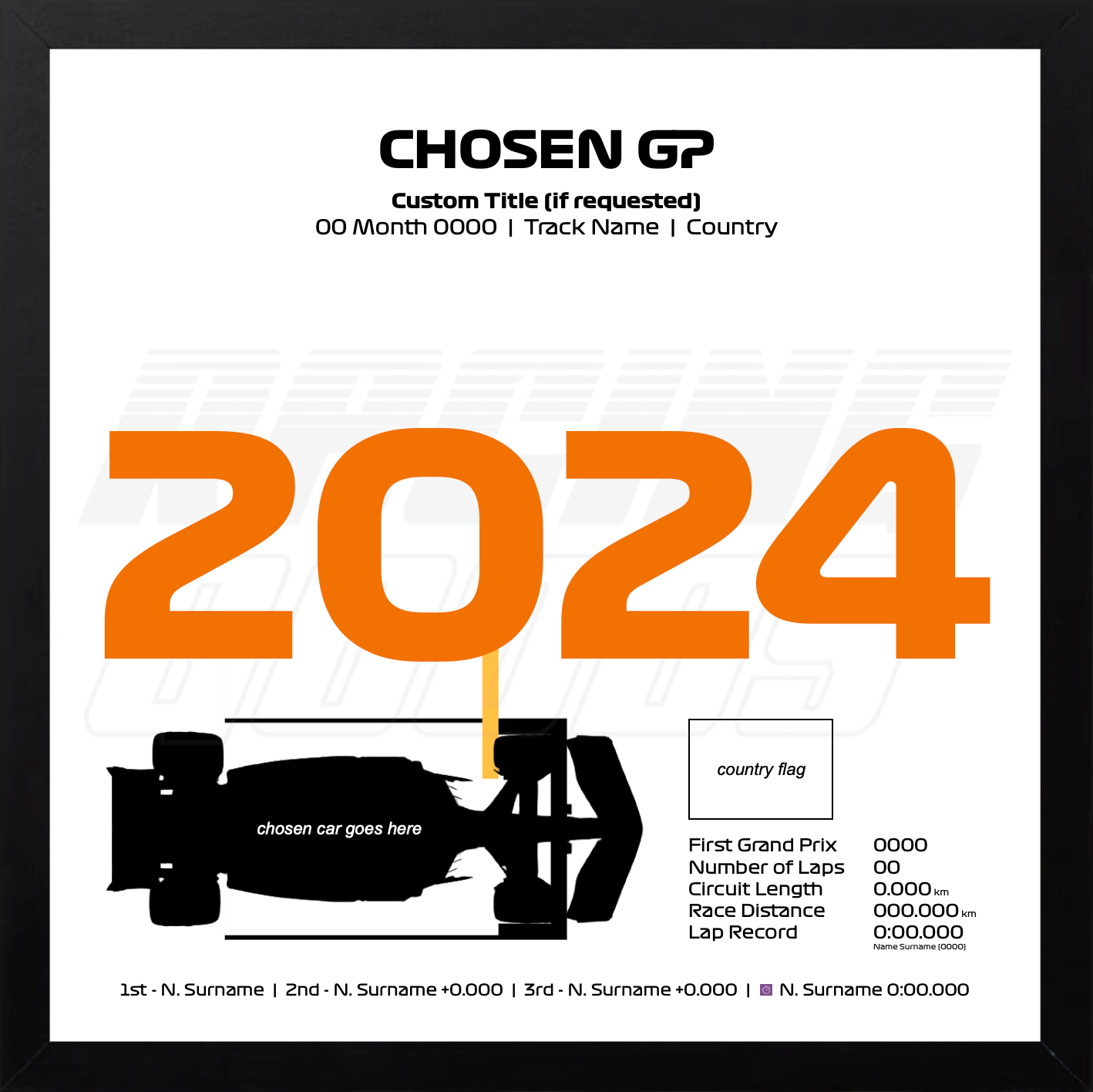 2024 CUSTOM F1 Win Shadow Box Frame