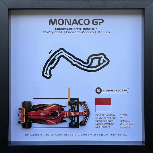 F1 Shadow Box Frame - Charles Leclerc's Home Win Monaco 2024