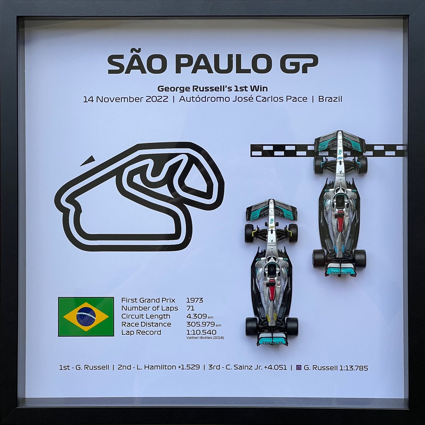 2022 CUSTOM Double Car F1 Shadow Box Frame