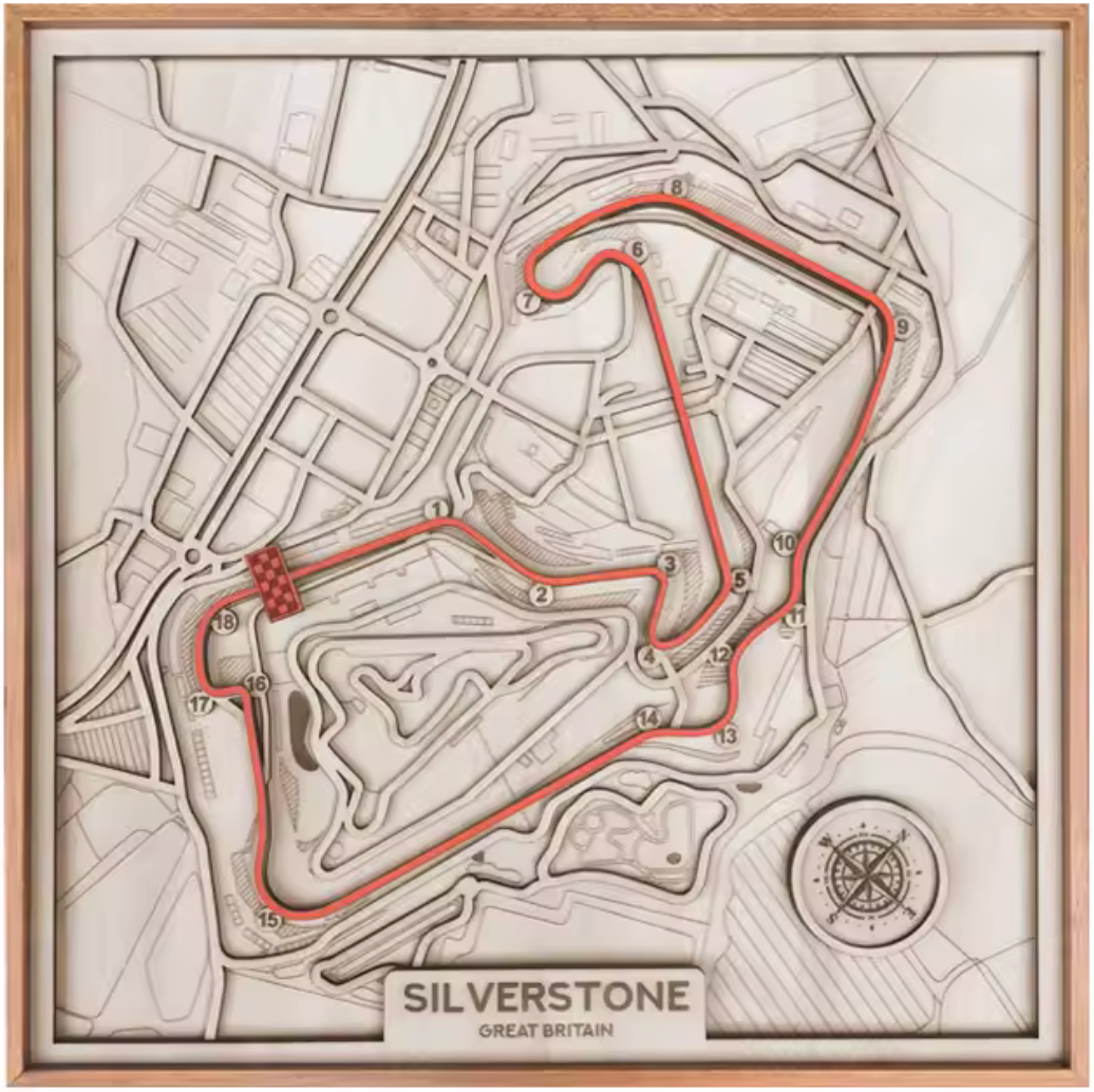 F1 Circuit Wooden Track Frame - Silverstone (British GP)