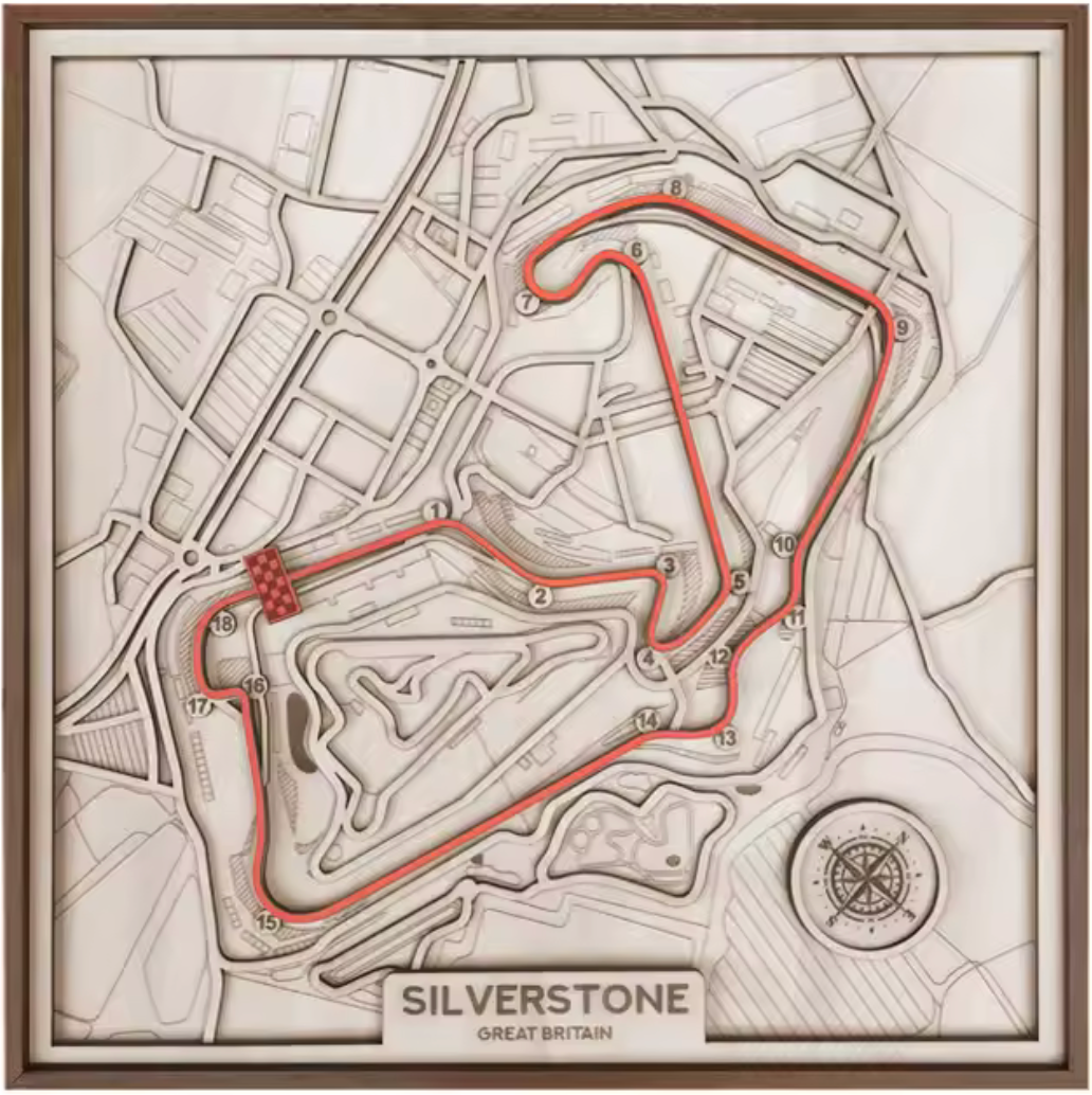 F1 Circuit Wooden Track Frame - Silverstone (British GP)