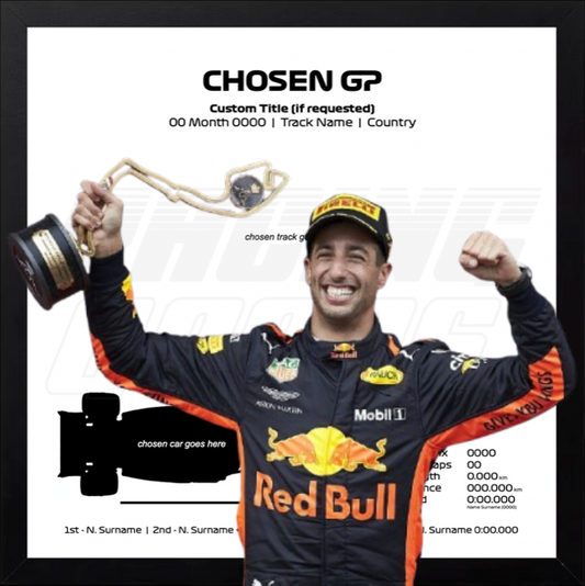 Daniel Ricciardo F1 Win Shadow Box Frame