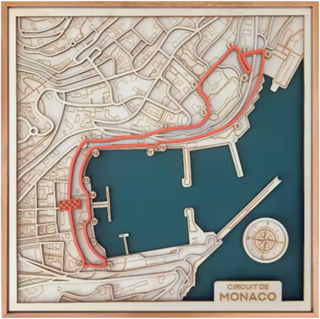 F1 Circuit Wooden Track Frame - Monaco (Monaco GP)