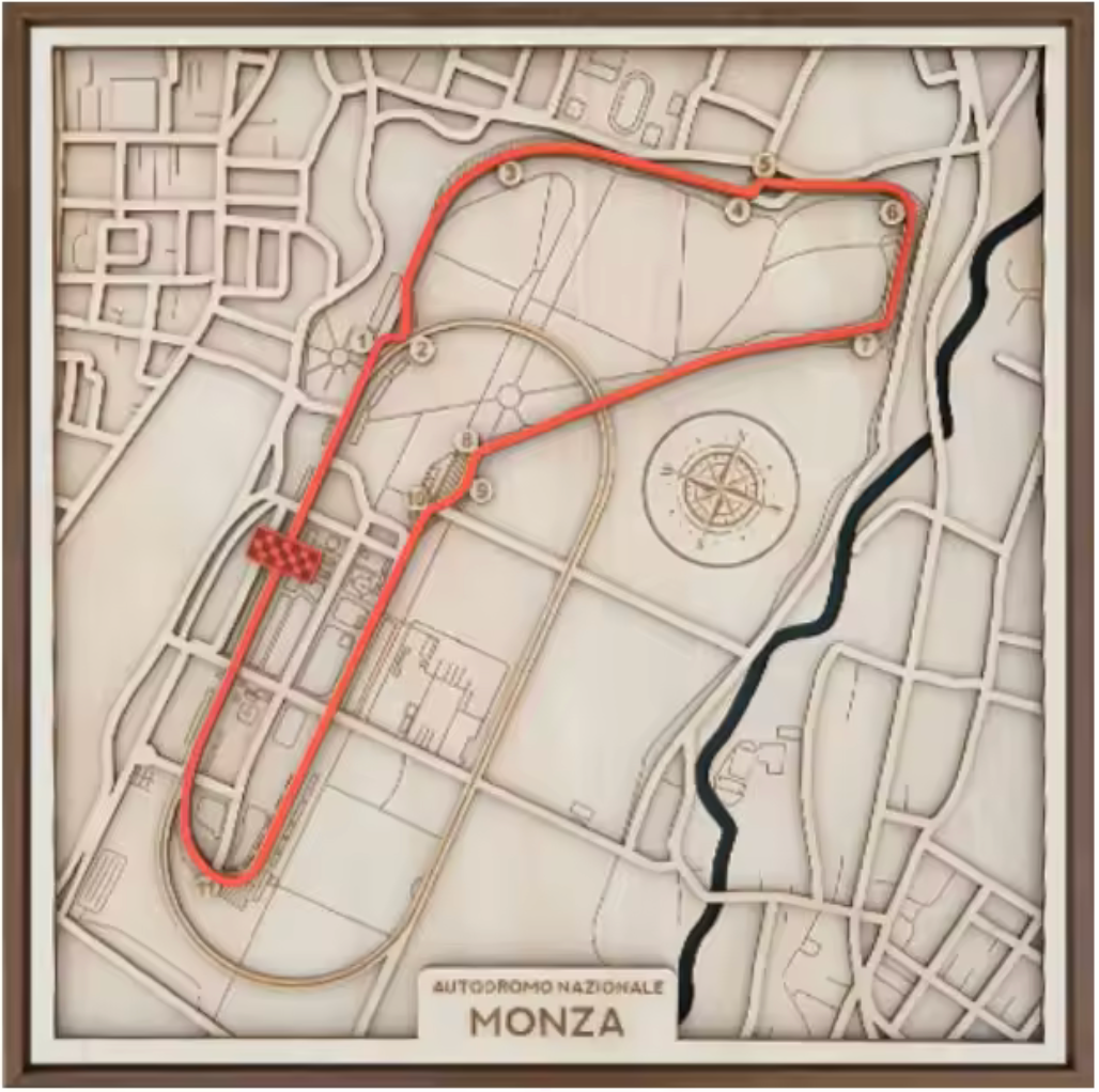 F1 Circuit Wooden Track Frame - Monza (Italian GP)