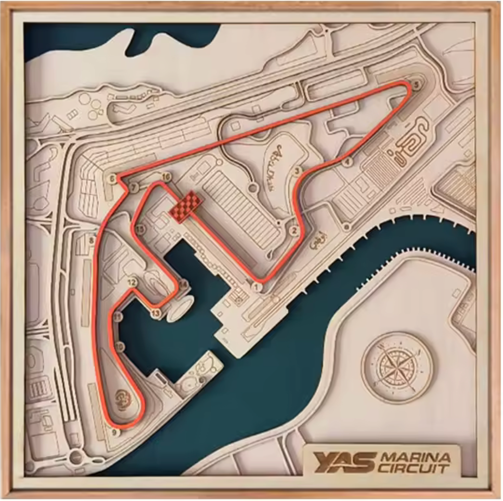 F1 Circuit Wooden Track Frame - Yas Marina (Abu Dhabi GP)