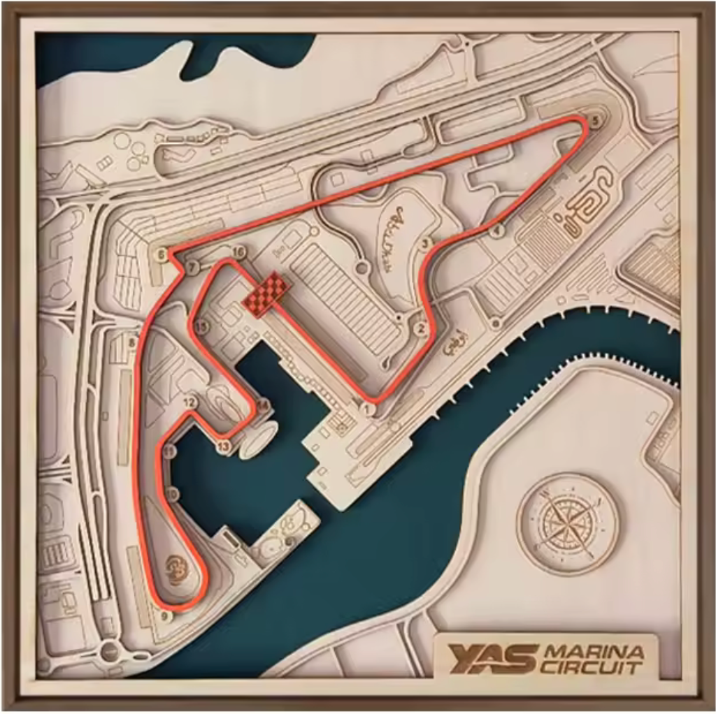 F1 Circuit Wooden Track Frame - Yas Marina (Abu Dhabi GP)